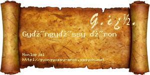 Gyöngyössy Áron névjegykártya